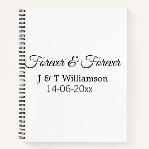 Forever & forever add couple name date love thanks notebook