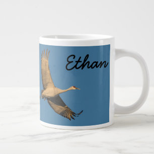 Forever Free Crane In Flight Personalise Name Large Coffee Mug