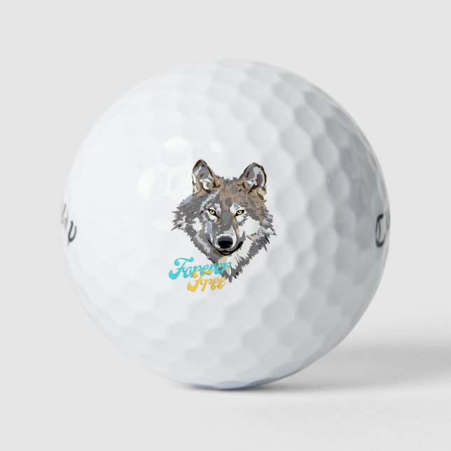 Forever Free Wolf Head Golf Balls (Front)