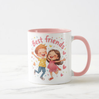 "Forever Friends: Heartwarming Illustration for Be Mug