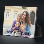 Forever Friends Love Heart Typography Custom Photo Plaque<br><div class="desc">Sweet photo plaque with your own custom photo. A lovely photo gift with text overlay which reads "forever friends" in hand lettering and linked with a cute love heart. The photo template is set up for you to add your photo - landscape format will be easiest to work with. Please...</div>