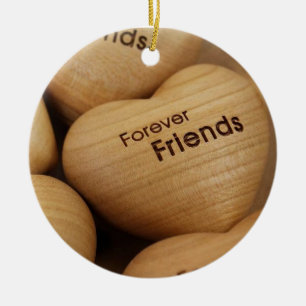 FOREVER FRIENDS/MERRY CHRISTMAS ON OTHER SIDE CERAMIC TREE DECORATION