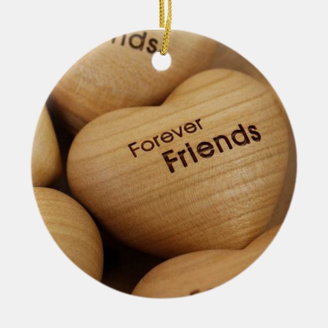 FOREVER FRIENDS/MERRY CHRISTMAS ON OTHER SIDE    CERAMIC TREE DECORATION (Front)