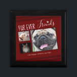 Forever Friends Pet Photo Collage Gift Box<br><div class="desc">For the pet lover in your life,  this easy to use keepsake box template is a 3 photo collage option. All text is adjustable. The layout can also be changed with the customise more options. Hand drawn heart accent.</div>