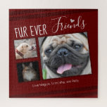 Forever Friends Pet Photo Collage Jigsaw Puzzle<br><div class="desc">Fur Ever Friends three photo options design template is easy to use. Just select your photos and upload. All text is also adjustable and the layout can easily be changed with the customise more options. Hand drawn heart accent.</div>