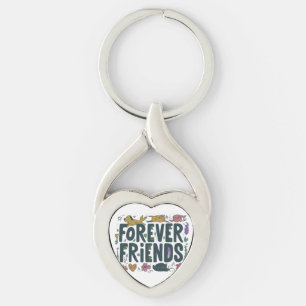 Forever Friends - Twisted Heart Keychain