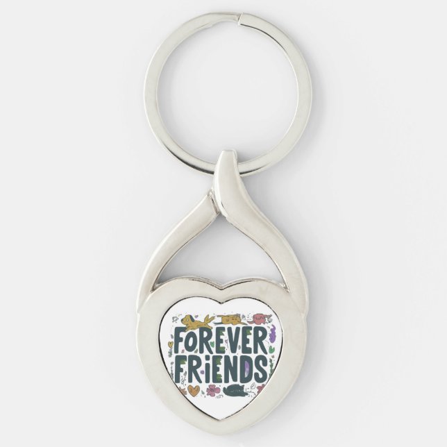 Forever Friends - Twisted Heart Keychain (Front)