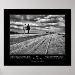Forever Friendship, Winter Seaside Stroll Fine Art Poster