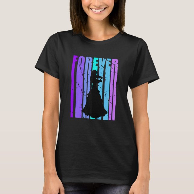 Forever Girls Violin Silhouette Orchestra Orchestr T-Shirt (Front)