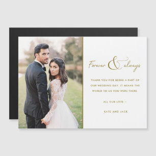 Forever Gold Elegant Photo Wedding Thank You 
