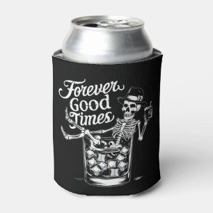 Forever Good Time Funny Halloween Skull Can Cooler