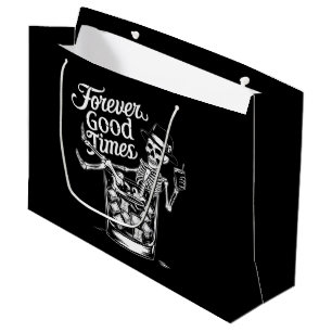 Forever Good Time Funny Halloween Skull Large Gift Bag