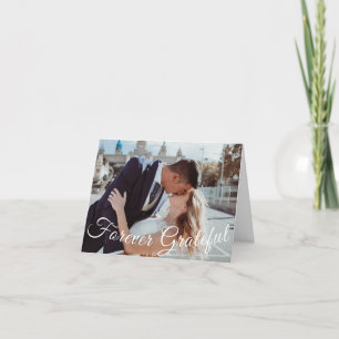 Forever Grateful Elegant Thank you Wedding Card