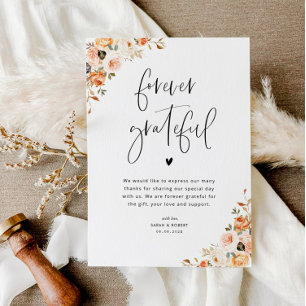 forever grateful fall floral thank you card