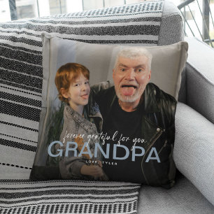 Forever Grateful For You Grandpa Photo Keepsake Cushion