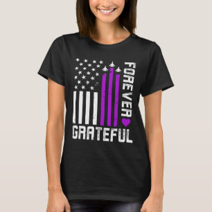 Forever Grateful Purple Heart Day Military Kids T-Shirt