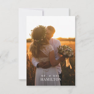 Forever Grateful Wedding Photo Thank You Card