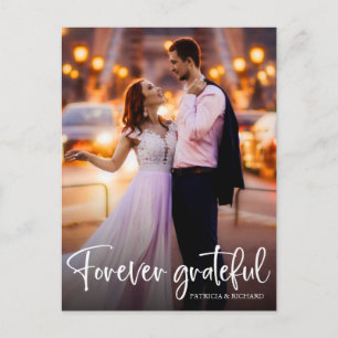 Forever Grateful Wedding Thank You Photo Postcard