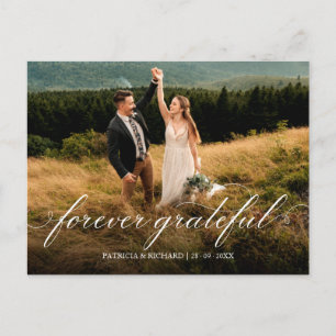 Forever Grateful Wedding Thank You Photo Postcard