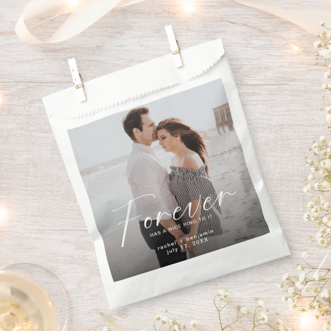 Forever has a nice ring Photo Engagement Modern  Favour Bags (Clipped)
