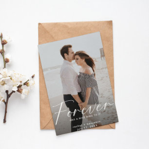 Forever has a nice ring Photo Engagement Modern Save The Date