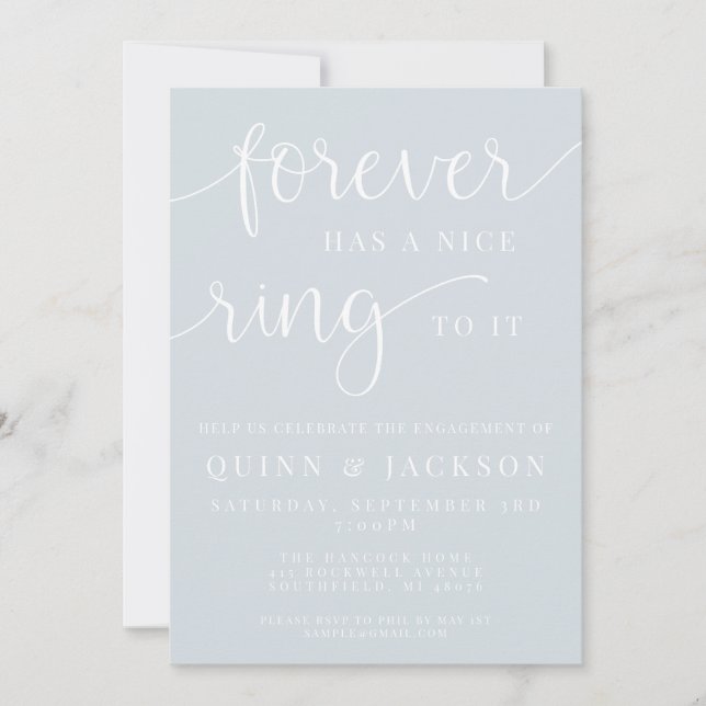 Forever Has A Nice Ring To It Engagement Invite (Front)