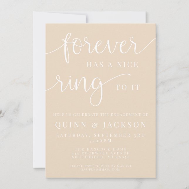 Forever Has A Nice Ring To It Engagement Invite (Front)
