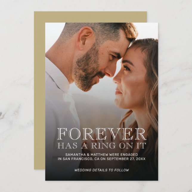 Forever Has A Ring On It Engagement Announcement (Front/Back)
