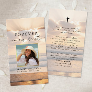 Forever Hearts Beach Sunset Photo Cross Prayer