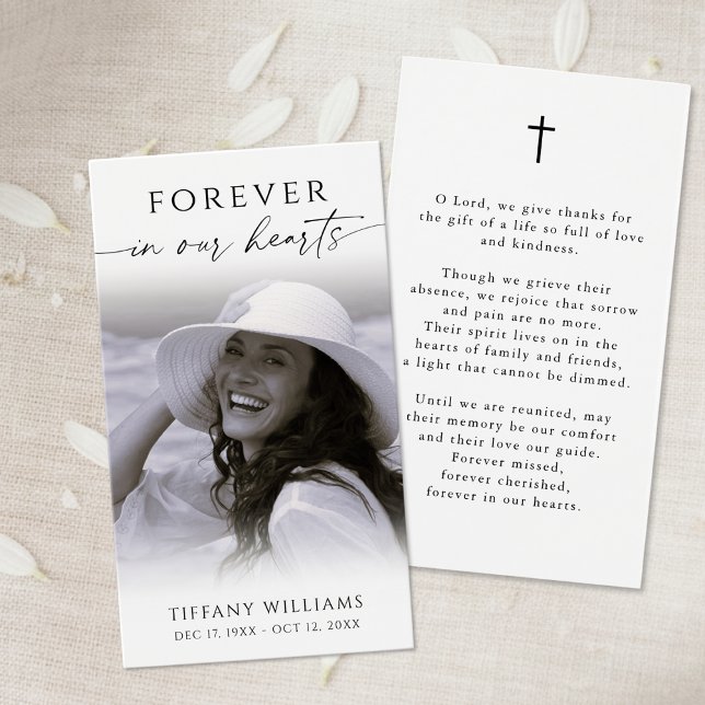 Forever Hearts Cross Memorial Prayer Card (Creator Uploaded)
