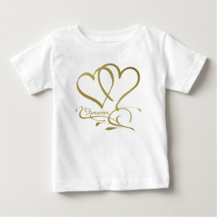 Forever Hearts Gold editable background colours Baby T-Shirt