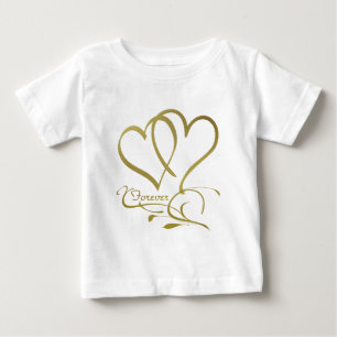 Forever Hearts Gold editable background colours Baby T-Shirt