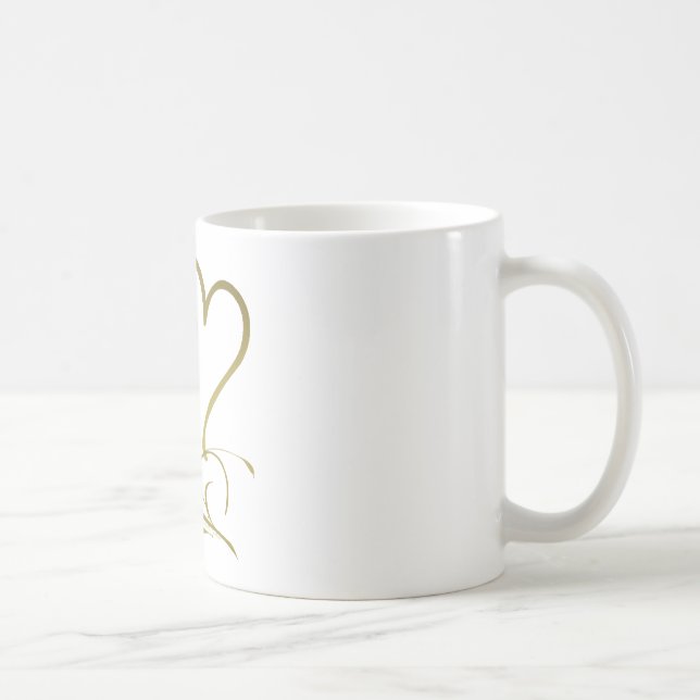 Forever Hearts Gold editable background colours Coffee Mug (Right)