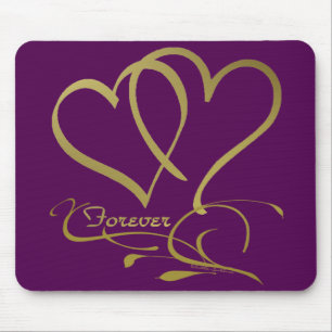Forever Hearts Gold editable background colours Mouse Mat