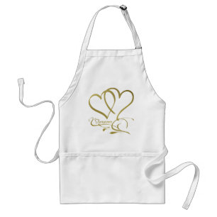 Forever Hearts Gold editable background colours Standard Apron