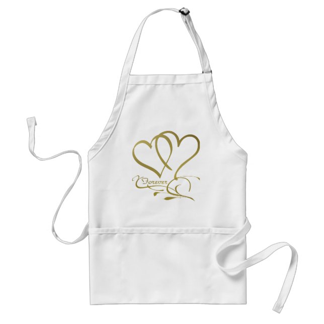 Forever Hearts Gold editable background colours Standard Apron (Front)