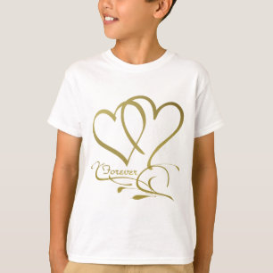 Forever Hearts Gold editable background colours T-Shirt