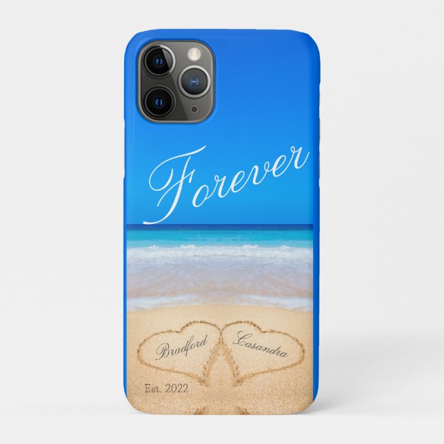 Forever | Hearts in Sand Beach   Case-Mate iPhone Case (Back)