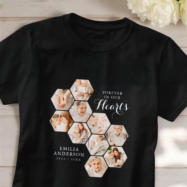 Forever Hearts Memorial Modern 10 Photos T-Shirt (Creator Uploaded)