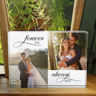 Forever His Always Hers Elegant Wedding Photo Block