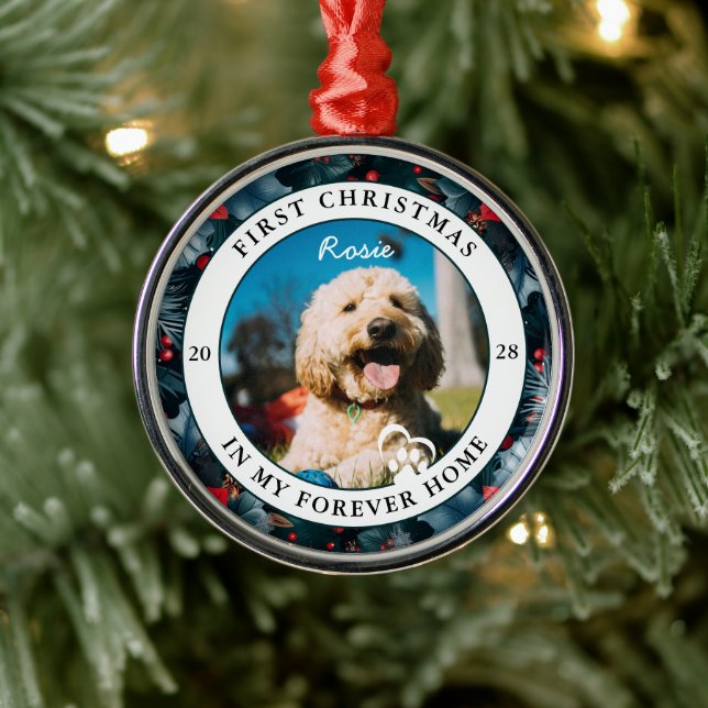 Forever Home Dog's First Christmas Metal Tree Decoration (Tree)