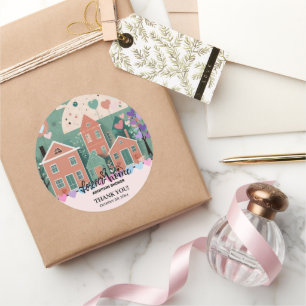 Forever Home Pastel Hearts Adoption Foster Shower Classic Round Sticker