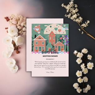 Forever Home Pastel Hearts Adoption Foster Shower Thank You Card