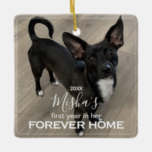 Forever Home Pet Photo Ceramic Ornament