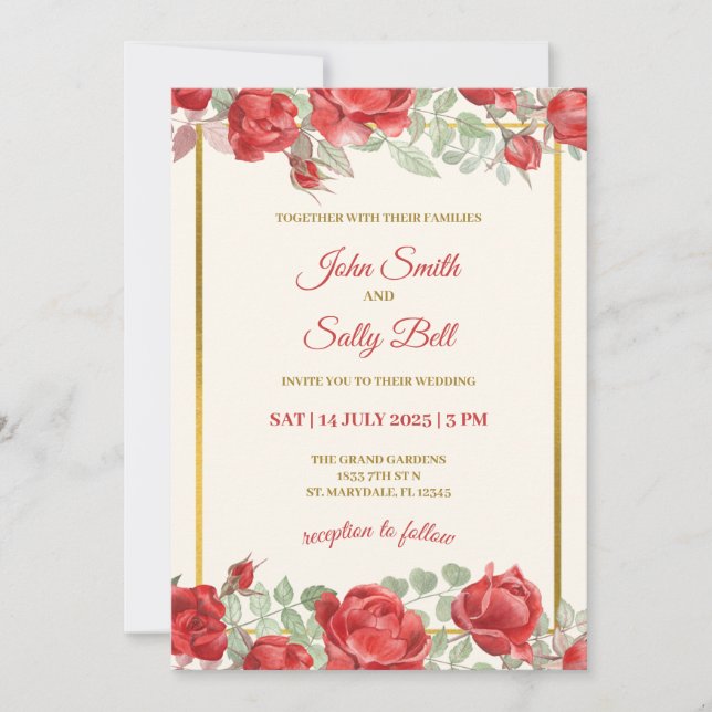 Forever in Bloom: A Romantic Wedding Invitation (Front)