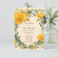 Forever in Bloom Buttercup Wedding Invitation
