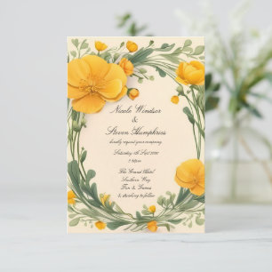 Forever in Bloom Buttercup Wedding Invitation