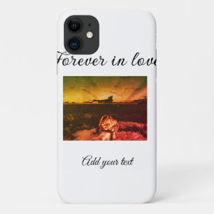 Forever in love add couple photo wedding engaged a iPhone 11 case