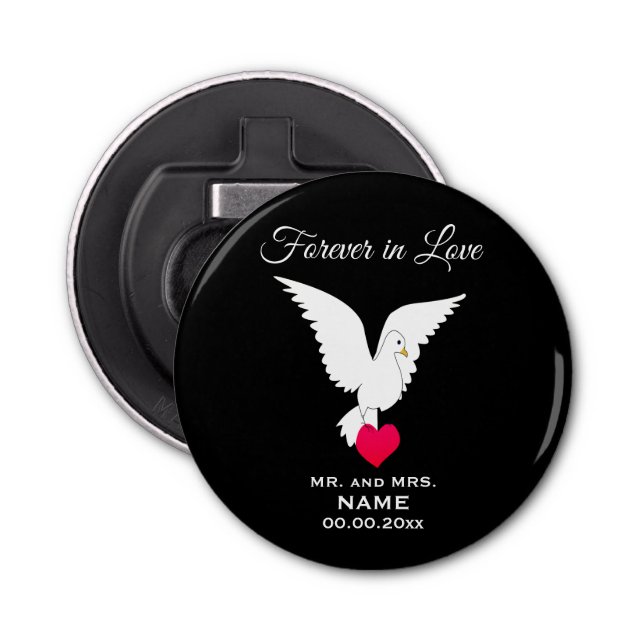 Forever in Love Button Bottle Opener (Front)