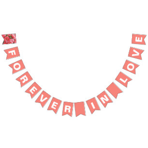 Forever in Love Coral Wedding Bunting